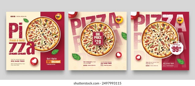 Social media template of pizza