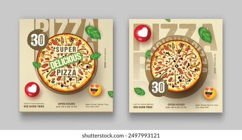 Social media template of pizza