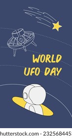 Social Media template post for celebration world ufo day