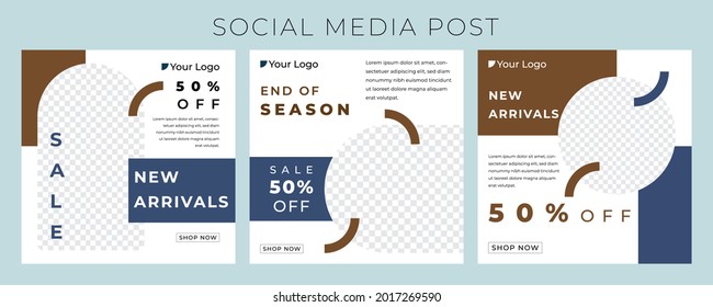 Social media template post for new arrivals fashion promotion. Template post for instagram, ads