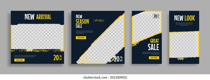 publicación de plantilla de medios sociales para promoción. publicación de plantilla para anuncios. diseño de color amarillo y negro