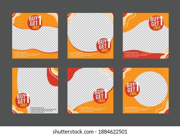 plantilla de medios sociales para paquete de anuncios de internet de publicación y web. Ilustración del vector con foto Comprar uno conseguir un logotipo gratuito