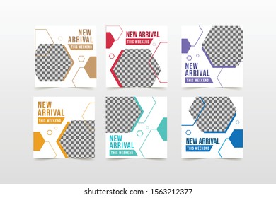 Social Media Template For Product New Arrivals in pentagon shape