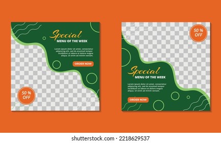 Social media template to promote your delicious food and drink