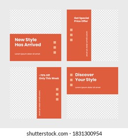 Social media template promotional sale modern and simply vector design