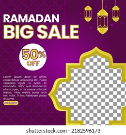 Vorlage für soziale Medien, Ramadan Eid Mubarak Sale Template Vektor