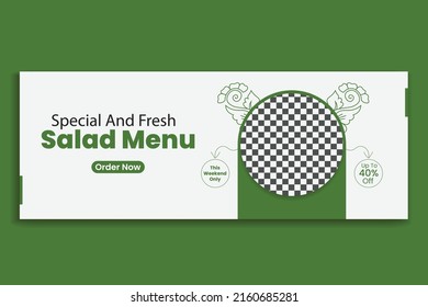 social media template restaurant web banner food menu cover design