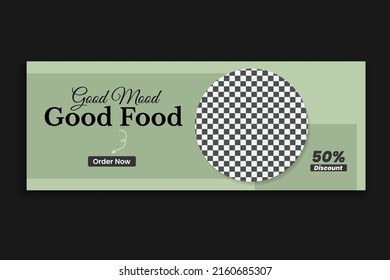 social media template restaurant web banner food menu cover design