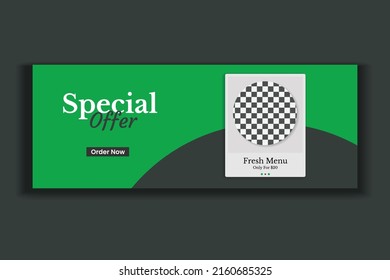 social media template restaurant web banner food menu cover design