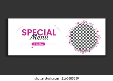 social media template restaurant web banner food menu cover design