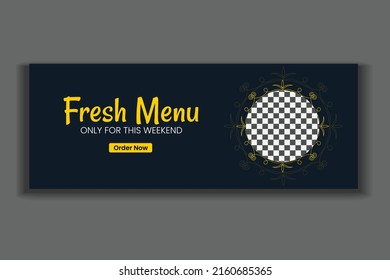 social media template restaurant web banner food menu cover design