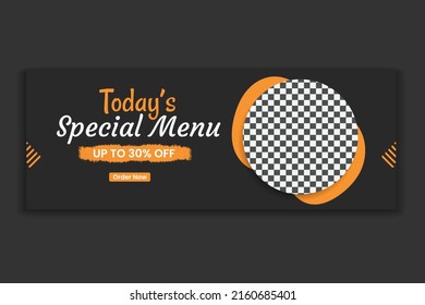 social media template restaurant web banner food menu cover design