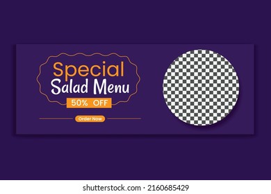 social media template restaurant web banner food menu cover design
