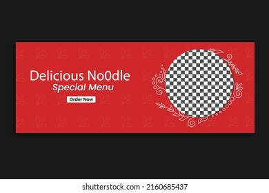 social media template restaurant web banner food menu cover design