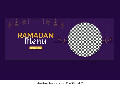 social media template restaurant web banner food menu cover design