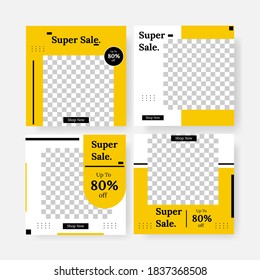 social media template set bundle vector graphic