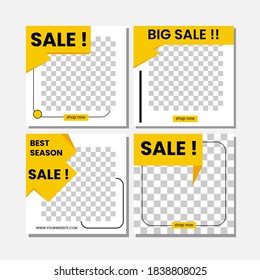 social media template set bundle vector graphic