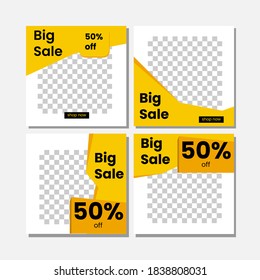 social media template set bundle vector graphic