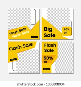 social media template set bundle vector graphic