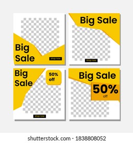 social media template set bundle vector graphic
