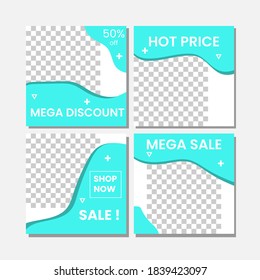 social media template set bundle vector graphic