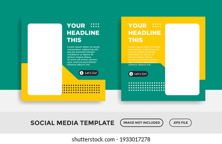 social media template with shape abstract. Bio and healthy social media.