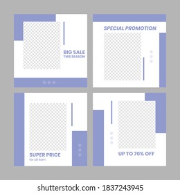 Social media template special winter promotional sale full vector design editable