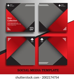 Social Media Template Stock Vector. Square banner template suitable for fashion sale and digital marketing