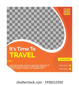 Social media template, travelling theme. Suitable for online stores in promoting a product or brand