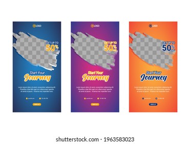 Social media template, travelling theme. Suitable for online stores in promoting a product or brand
