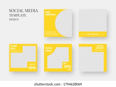 Social media template. Trendy editable Instagram post template. Mockup isolated. Template design. Vector illustration.