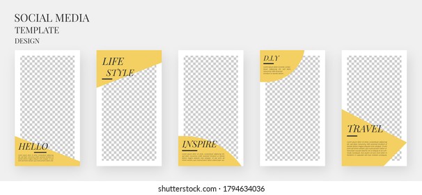 Social media template. Trendy editable Instagram stories template. Mockup isolated. Template design. Vector illustration.