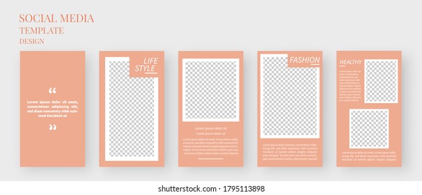 Social media template. Trendy editable Instagram stories template. Mockup isolated. Template design. Vector illustration.