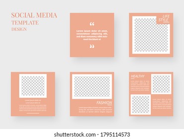 Social media template. Trendy editable Instagram post template. Mockup isolated. Template design. Vector illustration.