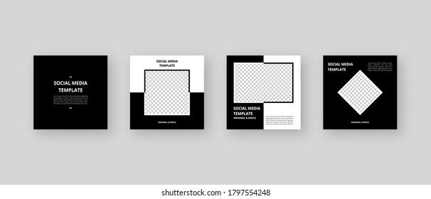 Social media template. Trendy editable social media post template. Mockup isolated. Template design. Vector illustration.