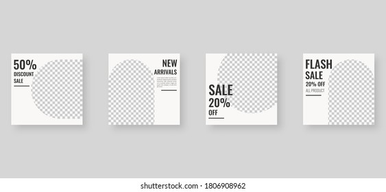 Social media template. Trendy editable social media post template. Mockup isolated. Template design. Vector illustration.