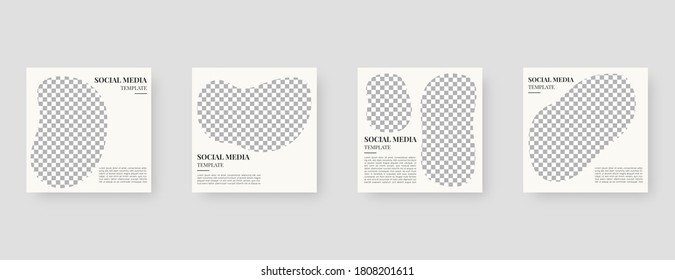 Social media template. Trendy editable social media post template. Mockup isolated. Template design. Vector illustration.