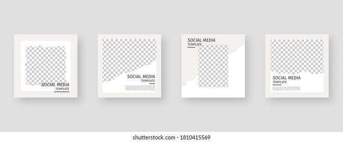 Social media template. Trendy editable social media post template. Mockup isolated. Template design. Vector illustration.