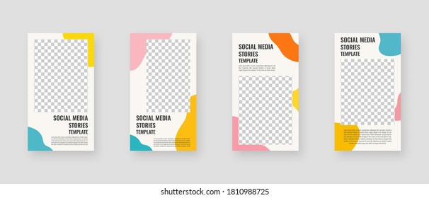 Social media template. Trendy editable social media stories template. Mockup isolated. Template design. Vector illustration.