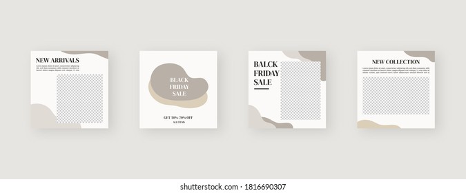 Social media template. Trendy editable social media post template. Mockup isolated. Template design. Vector illustration.
