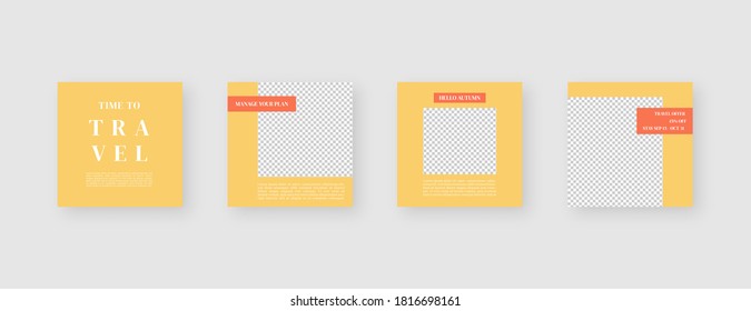 Social media template. Trendy editable social media post template. Mockup isolated. Template design. Vector illustration.
