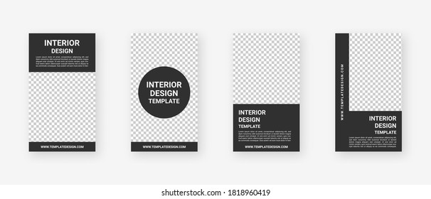 Social media template. Trendy editable social media stories template. Mockup isolated. Template design. Vector illustration.