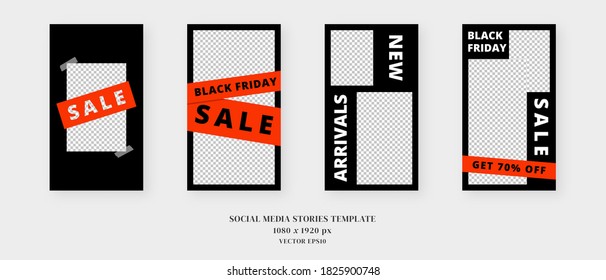 Social media template. Trendy editable social media stories template. Mockup isolated. Template design. Vector illustration.