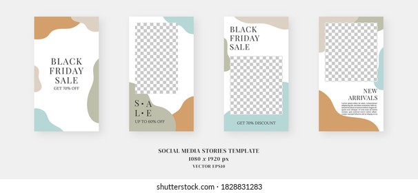 Social media template. Trendy editable social media stories template. Mockup isolated. Template design. Vector illustration.
