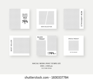 Social media template. Trendy editable social media post template. Mockup isolated. Template design. Vector illustration.