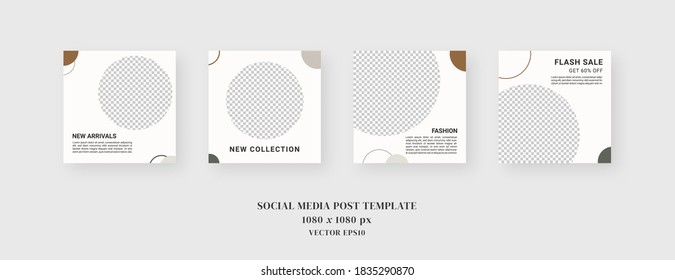 Social media template. Trendy editable social media post template. Mockup isolated. Template design. Vector illustration.