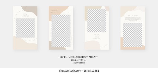 Social media template. Trendy editable social media stories template. Mockup isolated. Template design. Vector illustration.
