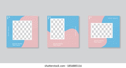 Social media template. Trendy editable social media post template. Mockup isolated. Template design. Vector illustration.