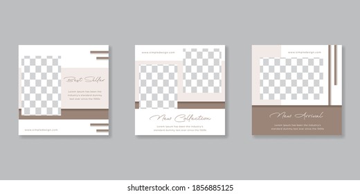 Social media template. Trendy editable social media post template. Mockup isolated. Template design. Vector illustration.