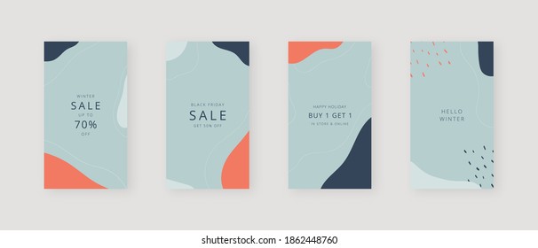 Social media template. Trendy editable social media stories template. Mockup isolated. Template design. Vector illustration.